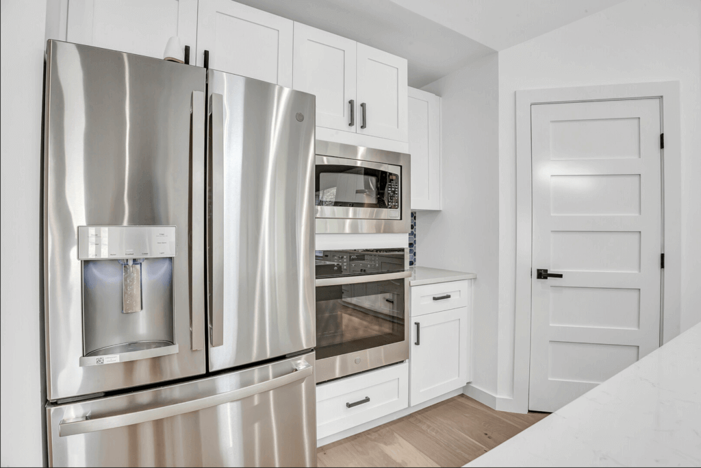 White cabinets in kitchen of Allandale in Austin, Texas