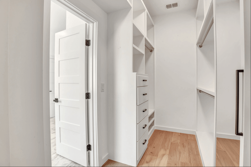 White walk-in empty closet