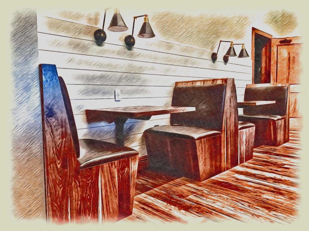 Sketch-style image of University of Texas Women's Golf lounge in Austin, Texas