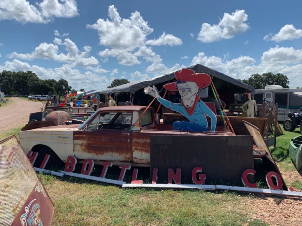 Vintage sign at Round Top Fall Antiques Show