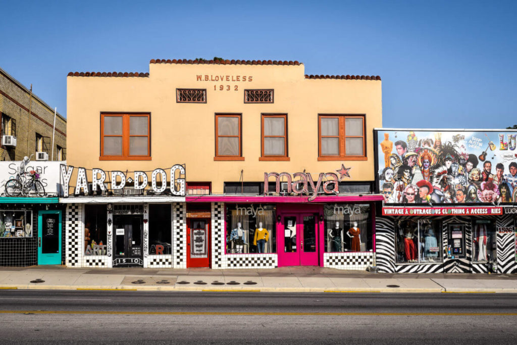 1500 block of South Congress in Austin, Texas, Sugar & Paris, Yard Dog, Maya, Lucy In Disguise with Diamonds